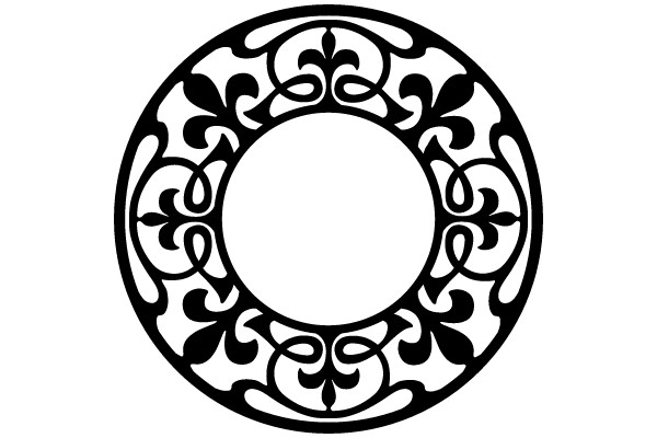 Classic Flourish Ornament: A Vintage-Inspired Circular Design