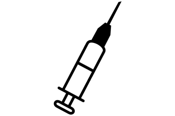 A Simple Line Drawing of a Syringe