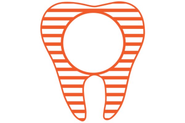 Vivid Orange and White Striped Tooth Icon