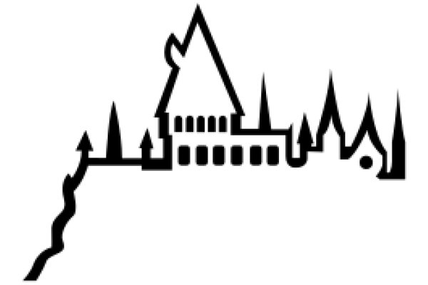 Silhouette of a Castle and Church with a Smoke-like Roof