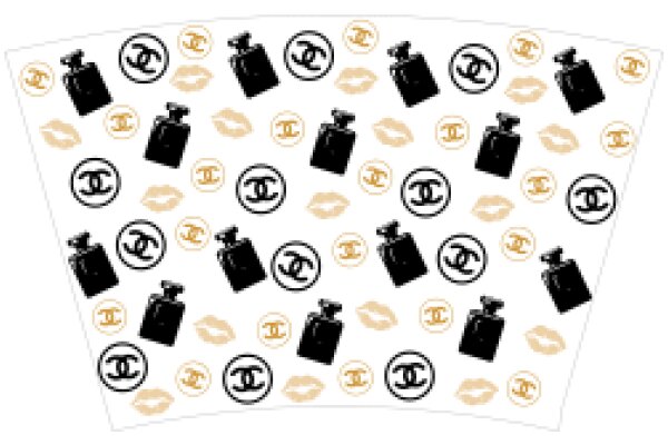 Chic and Fashionable: A Pattern of Chanel Bottles and Kisses