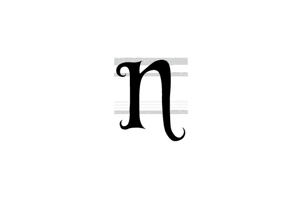 Gothic Font Letter N