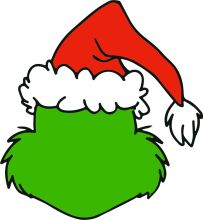A Festive Holiday Greeting: A Christmas-themed Character with a Santa Hat and a Fluffy Green Body