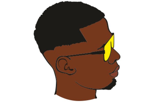 Stylish Silhouette of a Man in Sunglasses and a Short Haircut