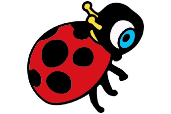 Vivid Visions: A Cartoon Ladybug with a Blue Eye