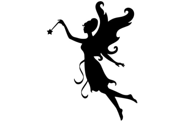 Silhouette of a Female Angel with a Star