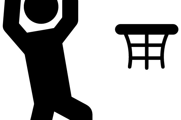 Silhouette of a Basketball Player in Action