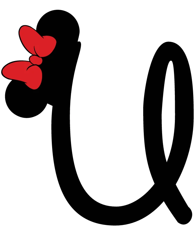 Stylized Black and Red Logo with Red Bow